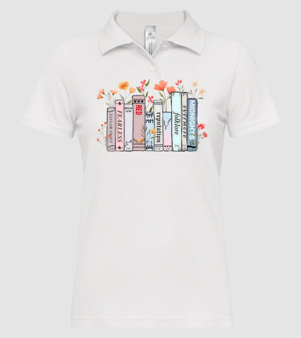 Eras tour books color model alb pe tricou