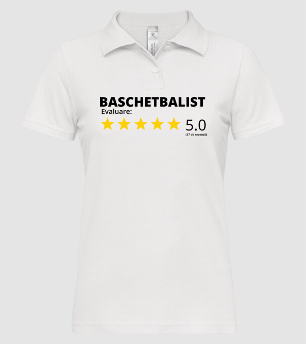 Evaluare 5 BASCHETBALIST model alb pe tricou
