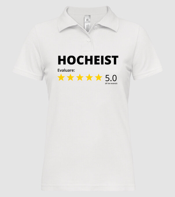 Evaluare 5 HOCHEIST model alb pe tricou