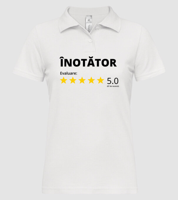 Evaluare 5 ÎNOTĂTOR model alb pe tricou