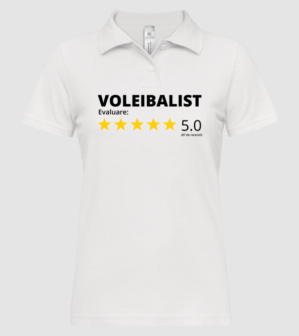 Evaluare 5 VOLEIBALIST model alb pe tricou