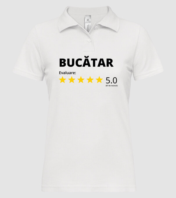 Evaluare - BUCĂTAR model alb pe tricou
