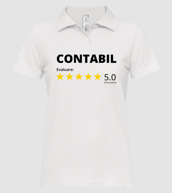 Evaluare - CONTABIL model alb pe tricou
