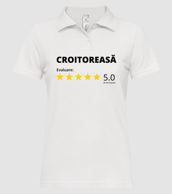 Evaluare - CROITOREASĂ model alb pe tricou