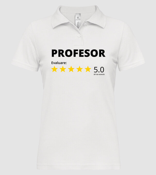 Evaluare - PROFESOR model alb pe tricou