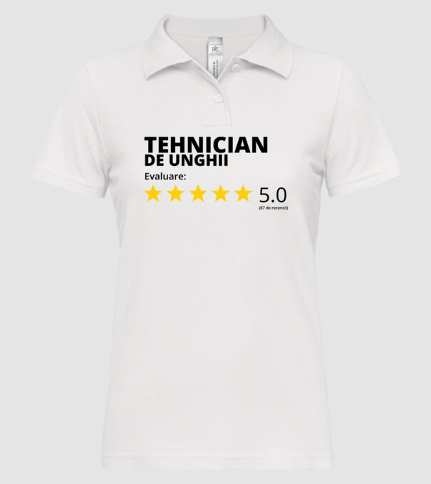 Evaluare - TEHNICIAN DE UNGHII model alb pe tricou
