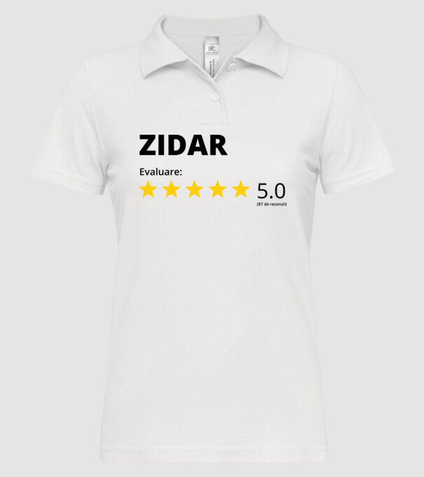 Evaluare - ZIDAR model alb pe tricou