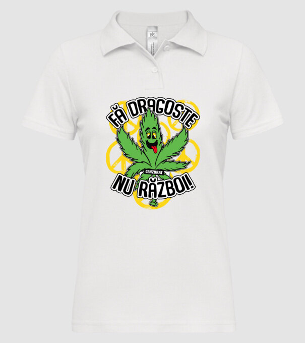 fă dragoste, nu război! (cenzurat) model alb pe tricou