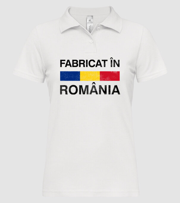 Fabricat în România model alb pe tricou