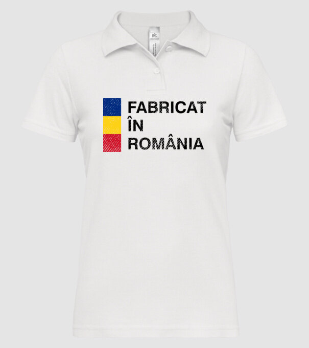 Fabricat în România model alb pe tricou