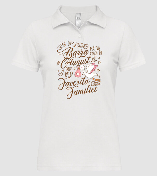 Favorita familiei AUGUST model alb pe tricou