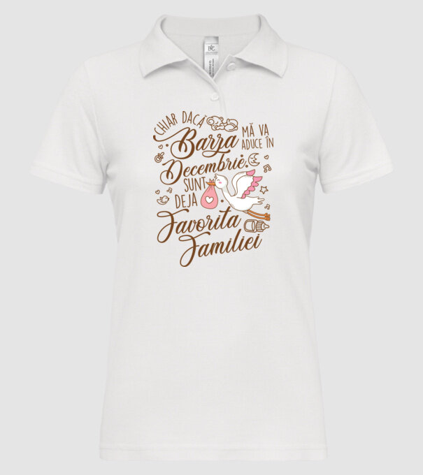 Favorita familiei DECEMBRIE model alb pe tricou