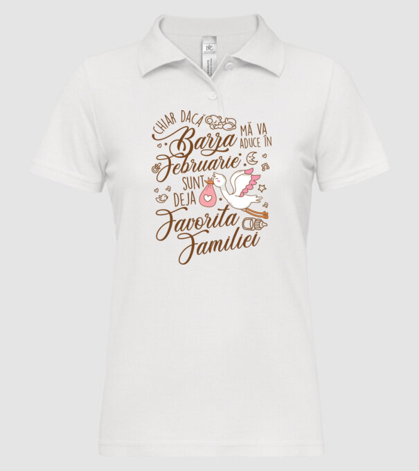 Favorita familiei FEBRUARIE model alb pe tricou