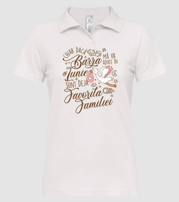 Favorita familiei IUNIE model alb pe tricou