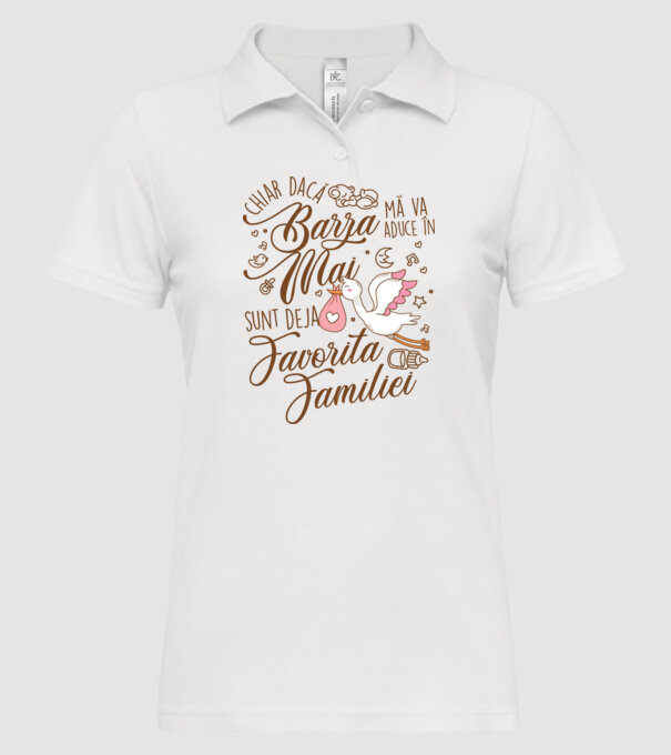 Favorita familiei MAI model alb pe tricou