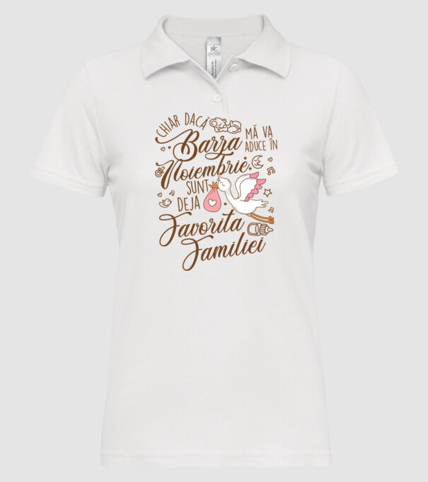 Favorita familiei NOIEMBRIE model alb pe tricou