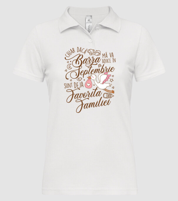 Favorita familiei SEPTEMBRIE model alb pe tricou