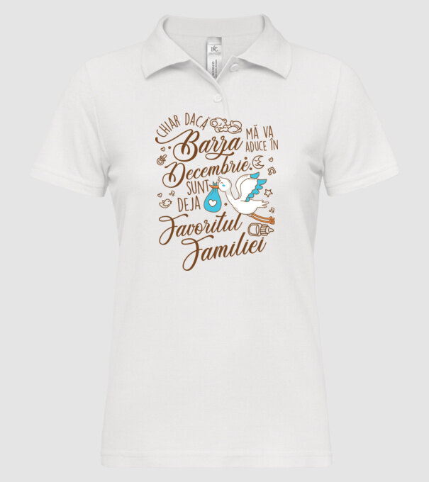 Favoritul familiei DECEMBRIE model alb pe tricou