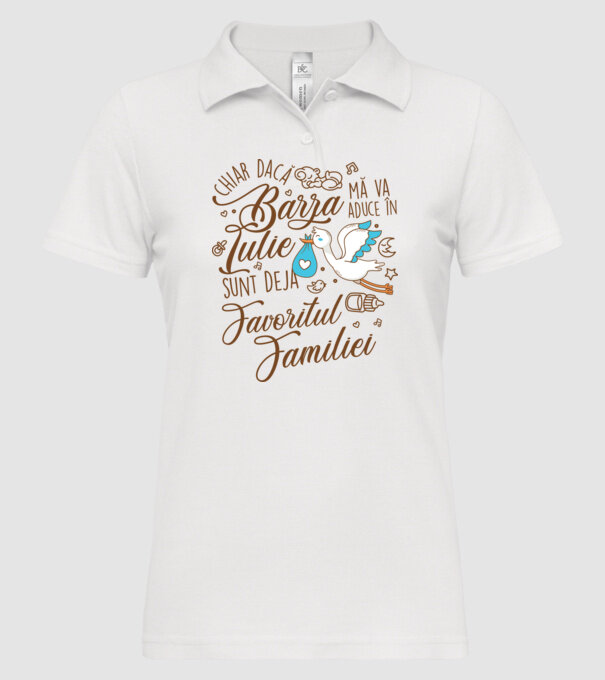 Favoritul familiei IULIE model alb pe tricou