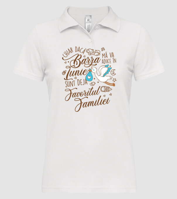 Favoritul familiei IUNIE model alb pe tricou