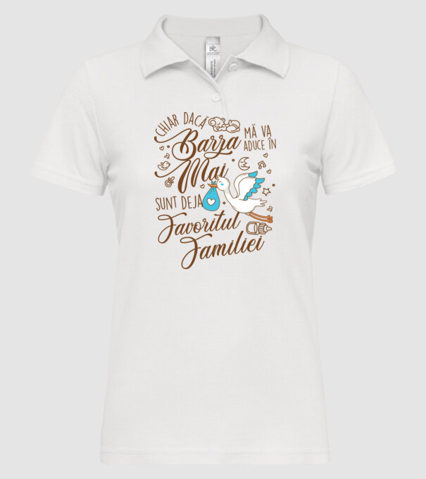 Favoritul familiei MAI model alb pe tricou