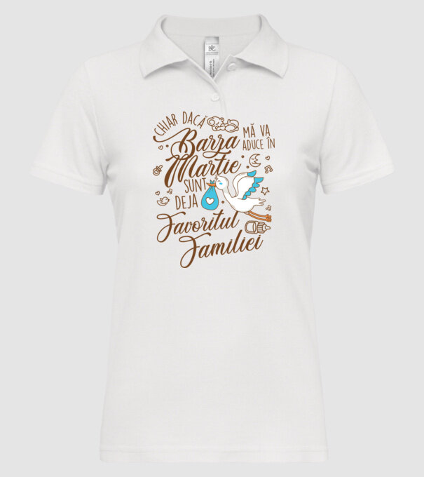 Favoritul familiei MARTIE model alb pe tricou