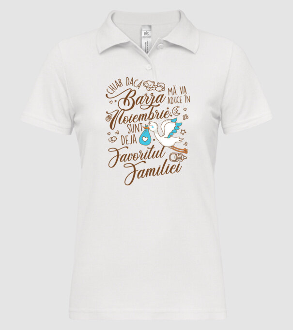 Favoritul familiei NOIEMBRIE model alb pe tricou