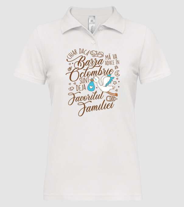 Favoritul familiei OCTOMBRIE model alb pe tricou