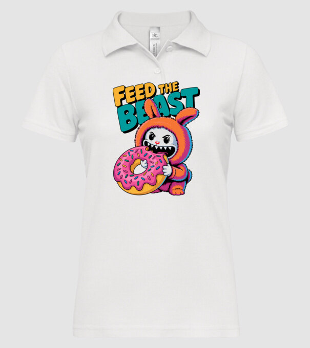 Feed the beast model alb pe tricou