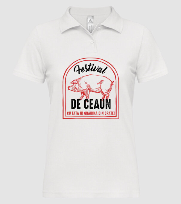 Festival de ceaun - cu tata în grădina din spate! model alb pe tricou