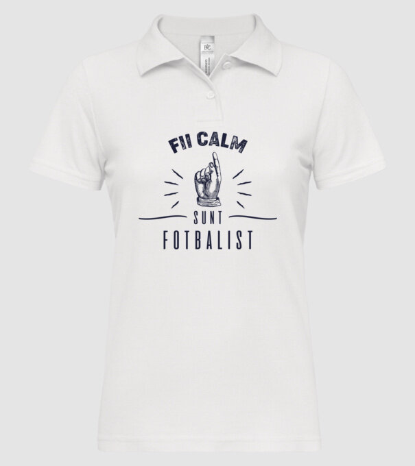 Fii calm, sunt FOTBALIST model alb pe tricou