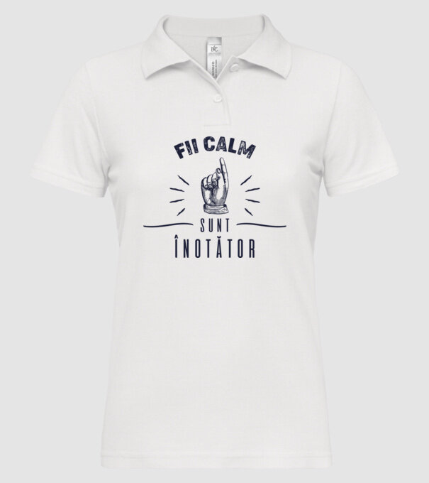 Fii calm, sunt ÎNOTĂTOR model alb pe tricou