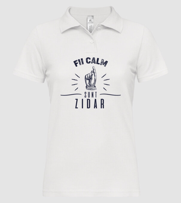 fii calm, sunt zidar model alb pe tricou