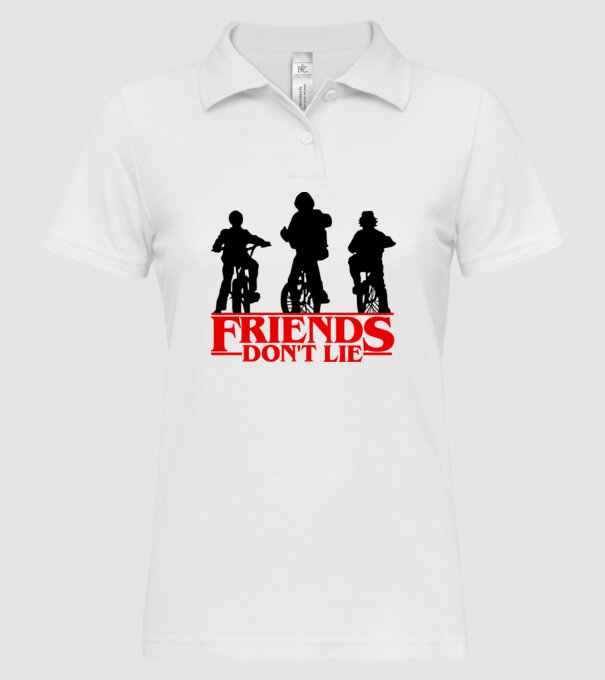 friends dont lie bicycle model alb pe tricou