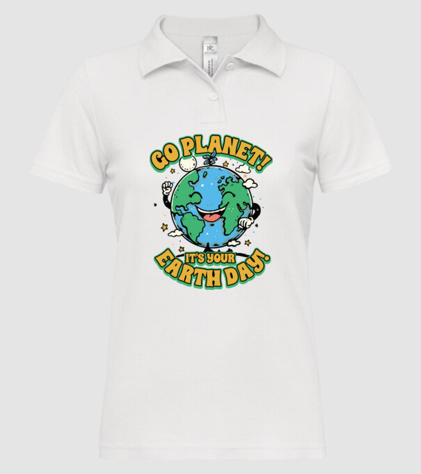 Go planet model alb pe tricou