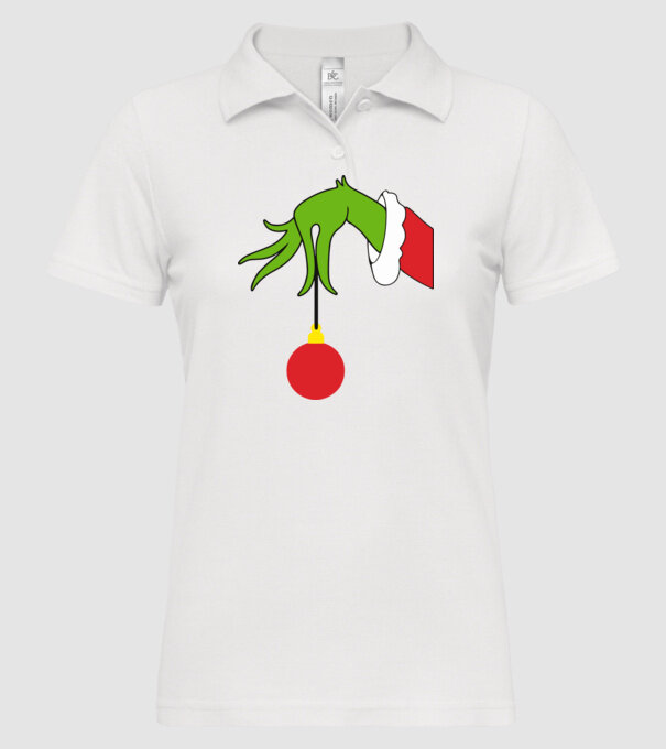 Grinch hand model alb pe tricou