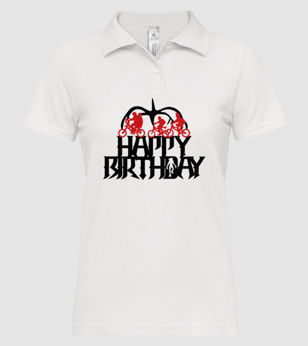 happy birthday stranger things model alb pe tricou