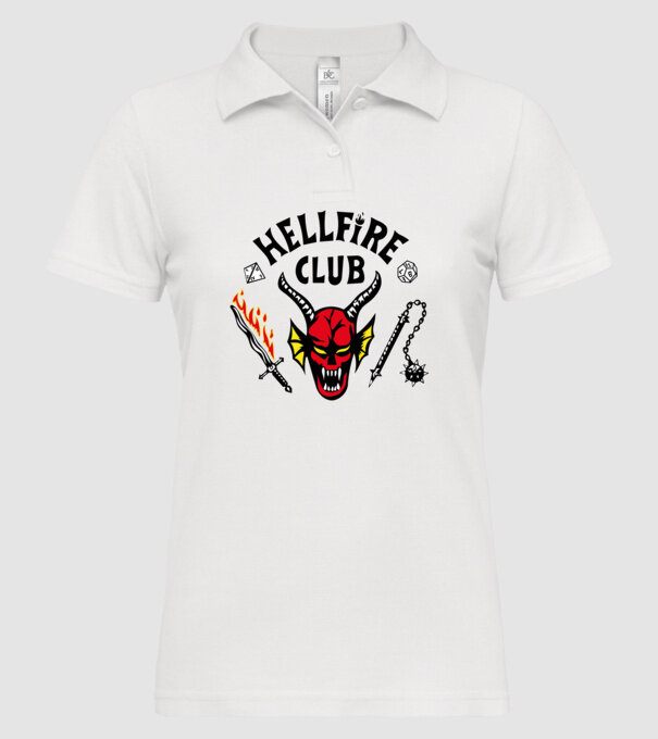 HELLFIRE CLUB model alb pe tricou