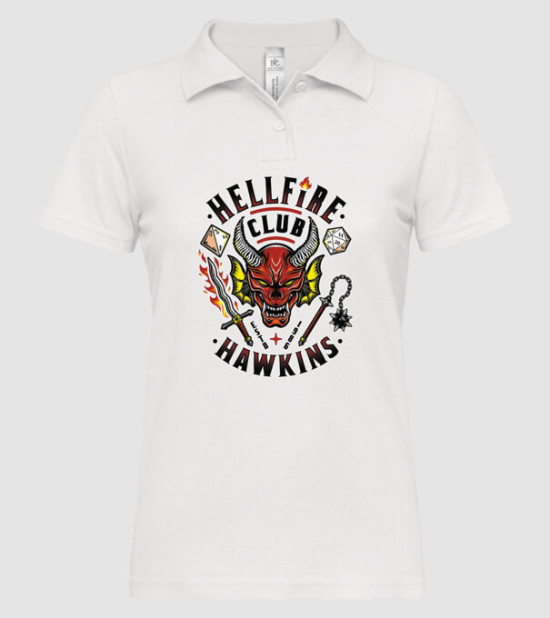 hellfire club hawkins model alb pe tricou
