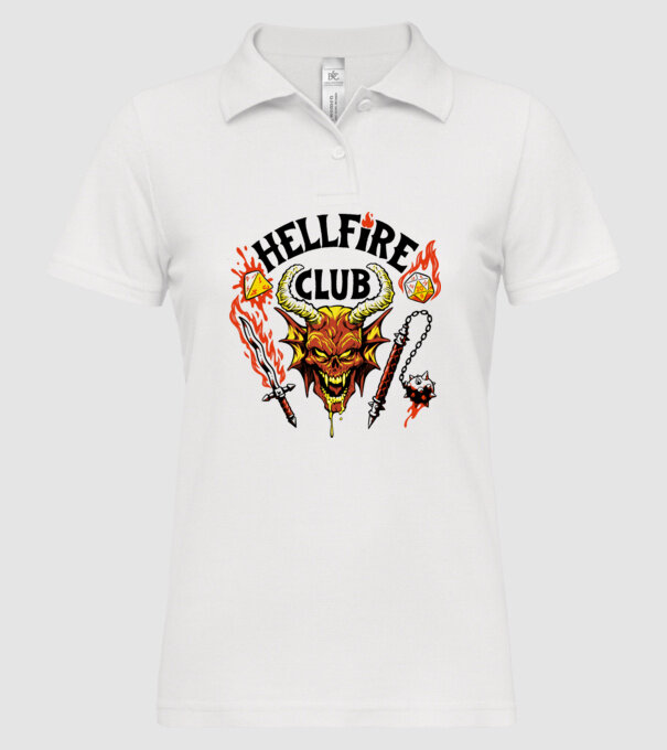 Hellfire ok model alb pe tricou