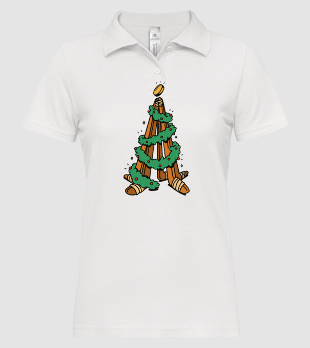 Hockey tree model alb pe tricou