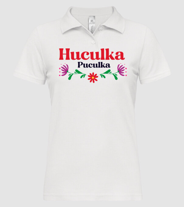 Huculka Puculka model alb pe tricou