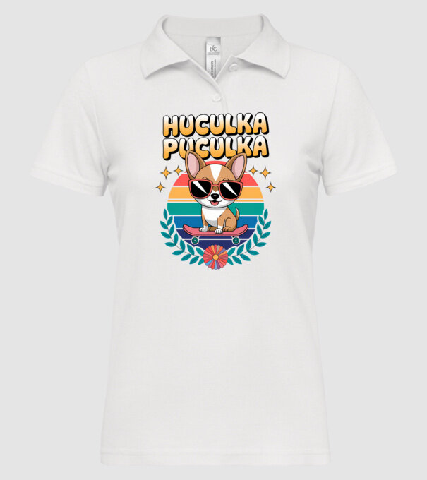 Huculka Puculka Câine 2 model alb pe tricou