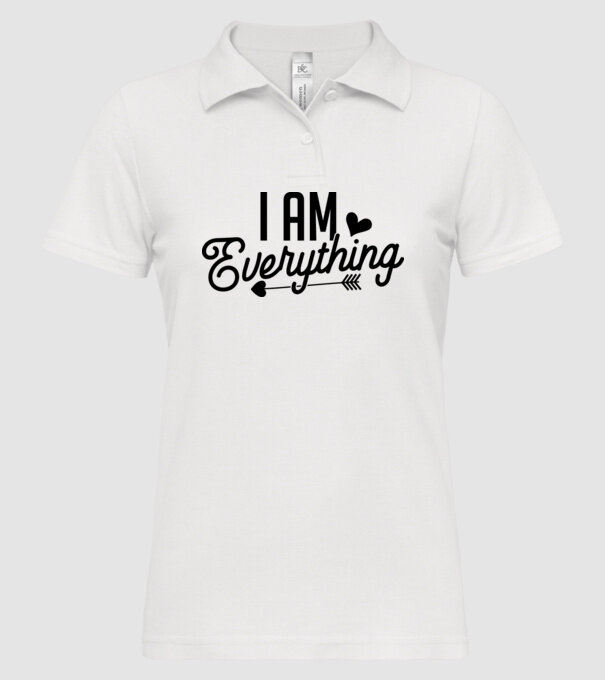 I am everything model alb pe tricou