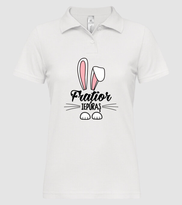 iepuraș frățior model alb pe tricou