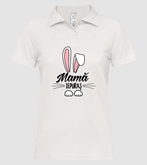 iepuraș mamă model alb pe tricou