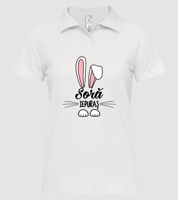 iepuraș soră model alb pe tricou