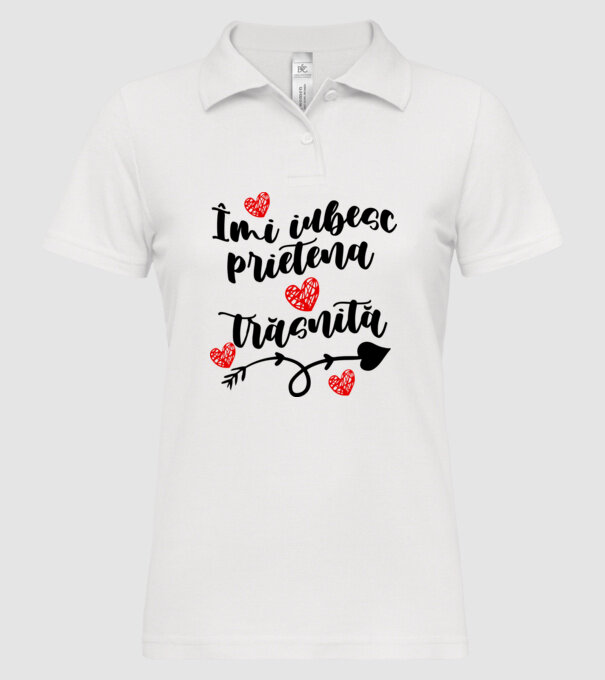 Îmi iubesc prietena mea trăsnită model alb pe tricou