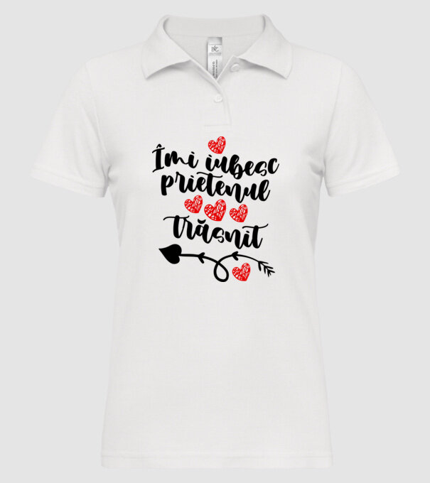 Îmi iubesc prietenul trăsnit model alb pe tricou