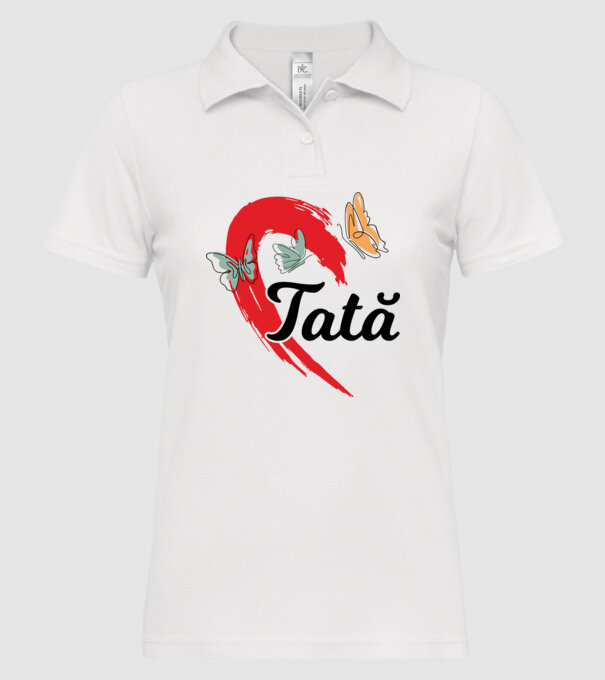 Tată model alb pe tricou